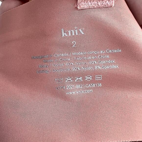 Knix Thin Strap Padded V Neck Wireless Bra Pink Ginger Size 2 - Picture 7 of 7